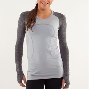 Lululemon Swiftly Long Sleeve Grey Raglan Tee Special Edition sz 6